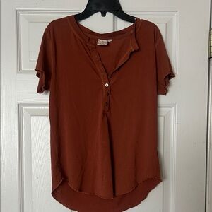 White Crow Terracotta Button-Up Blouse
